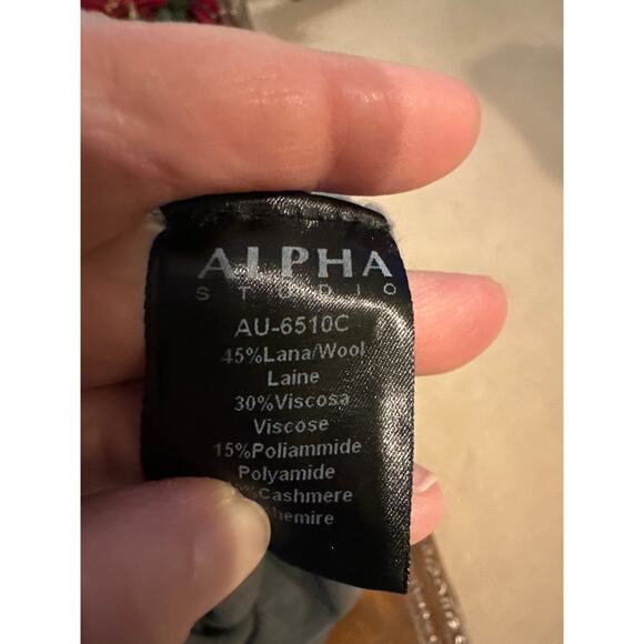 ⭐️ Men’s Alpha Studio Lambs Wool Blend Sweater Size Large Quiet Luxury Basic - Picture 3 of 3